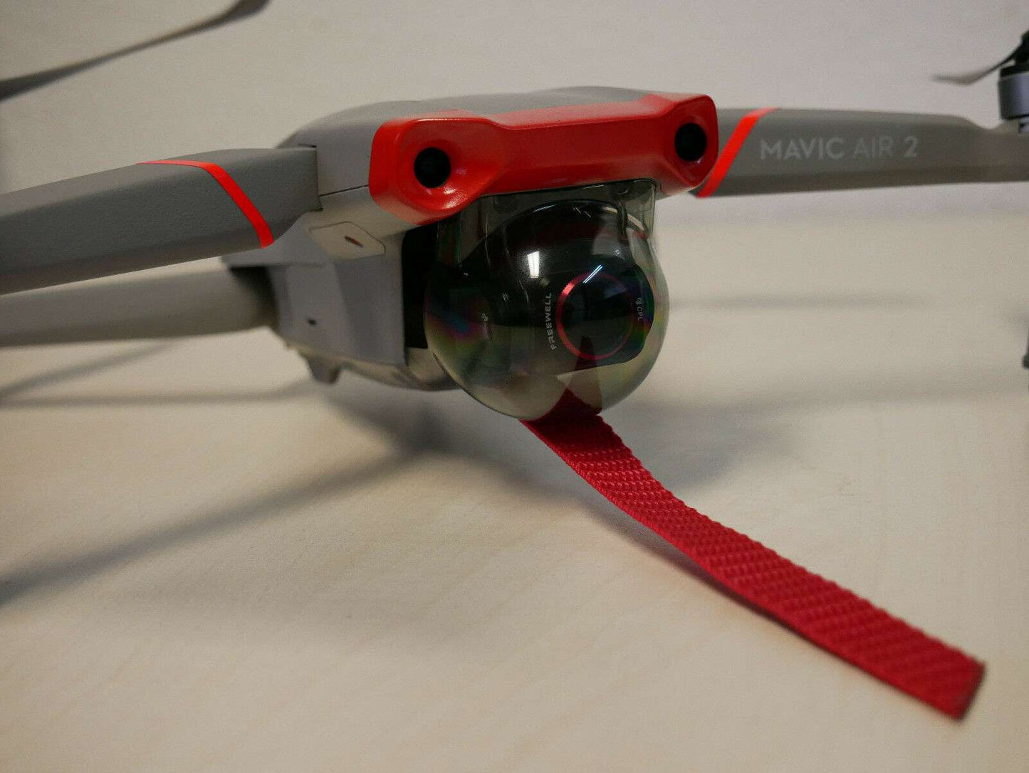 Gimbal Schutz Reminder für DJI Drohnen. Vermeidet unnötig hohe Belastung des Gimbals.