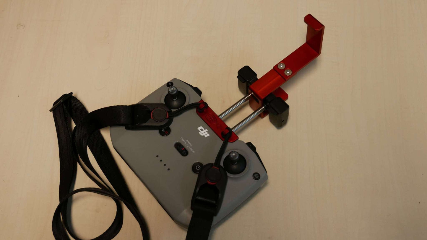 Tablethalter rot für DJI RC N1 / RC N2 Controller fertig montiert zur Aufnahme eines 10 Zoll Tablets