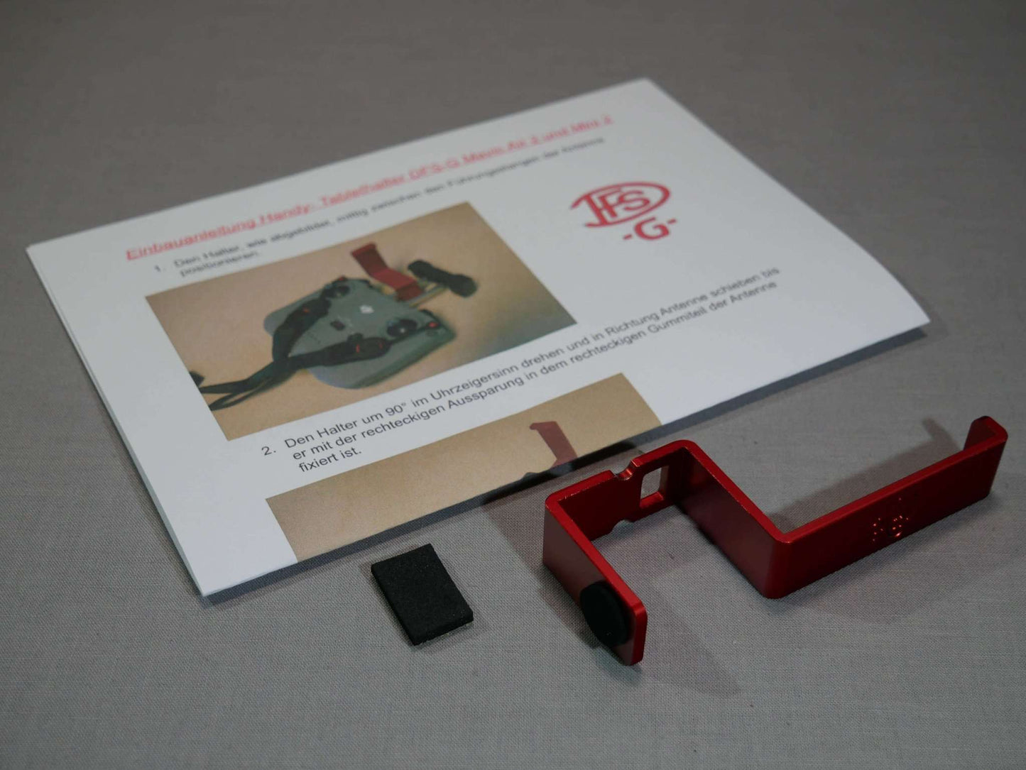 Lieferumfang Tablethalter rot für 8 Zoll Tablets zum DJI RC N1 / RC N2 Controller