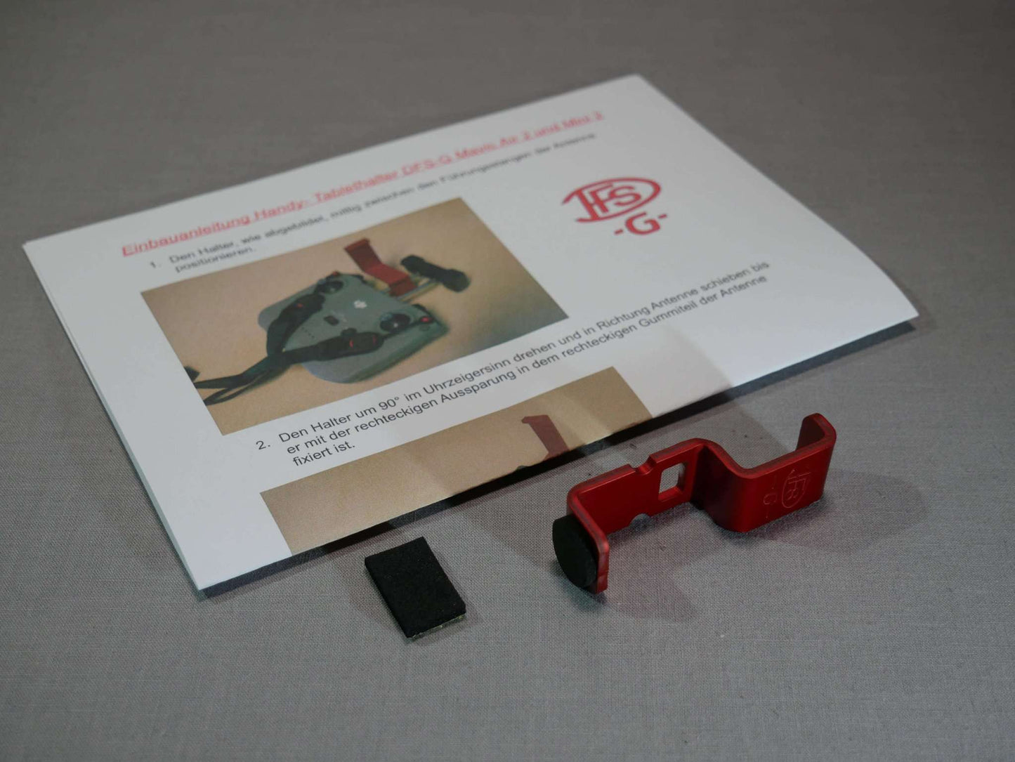 Lieferumfang Tablethalter rot für 6 Zoll Tablets zum DJI RC N1 / RC N2 Controller