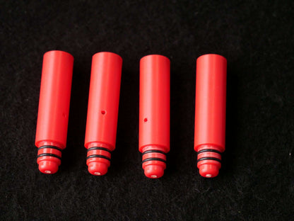 Lieferumfang DFS-G- Verlängerung für Landegestelle: 8x O-Ringe, 4x Verlängerungen (Rot/Grau)